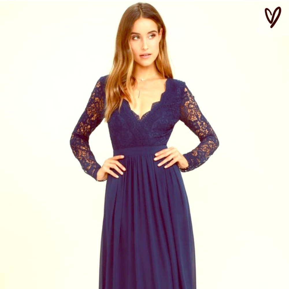 Navy floor length Lulu’s dress